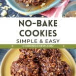 A photorealistic image of classic no bake cookies, highlighting their chocolate and peanut butter goodness.