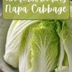 A close-up photo of a bowl of napa cabbage.