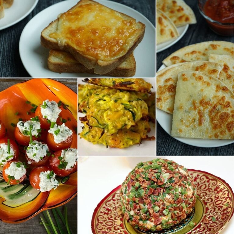 A vibrant, appealing image of various easy cheesy snacks.