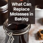 A photo of a molasses jar with a spoon.