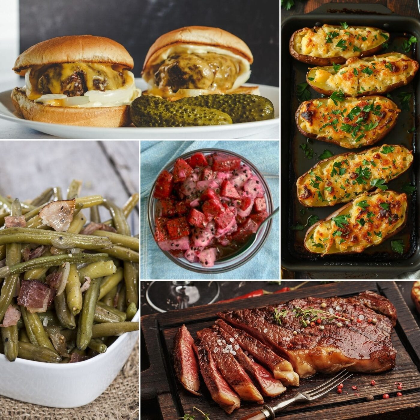 A vibrant spread of grilled foods for a 4th of July BBQ.