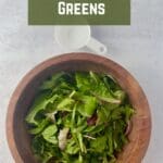 A plate of sautéed mixed greens, a healthy and gluten-free side dish perfect for any meal.