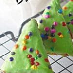 Christmas Brownies decorated with frosting and sprinkles for the holidays