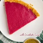 Beautiful cranberry tart with a golden cornflake crust and glossy red topping.