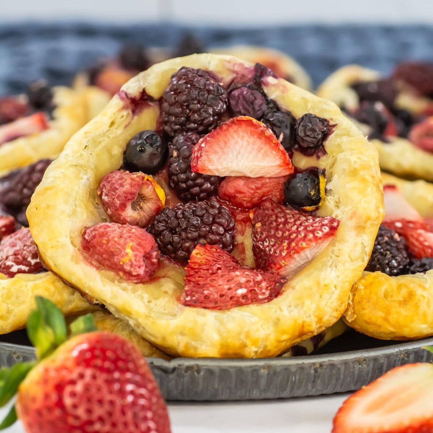 Mixed Berry Pastries Recipe | Easy Puff Pastry Dessert | CookingChew