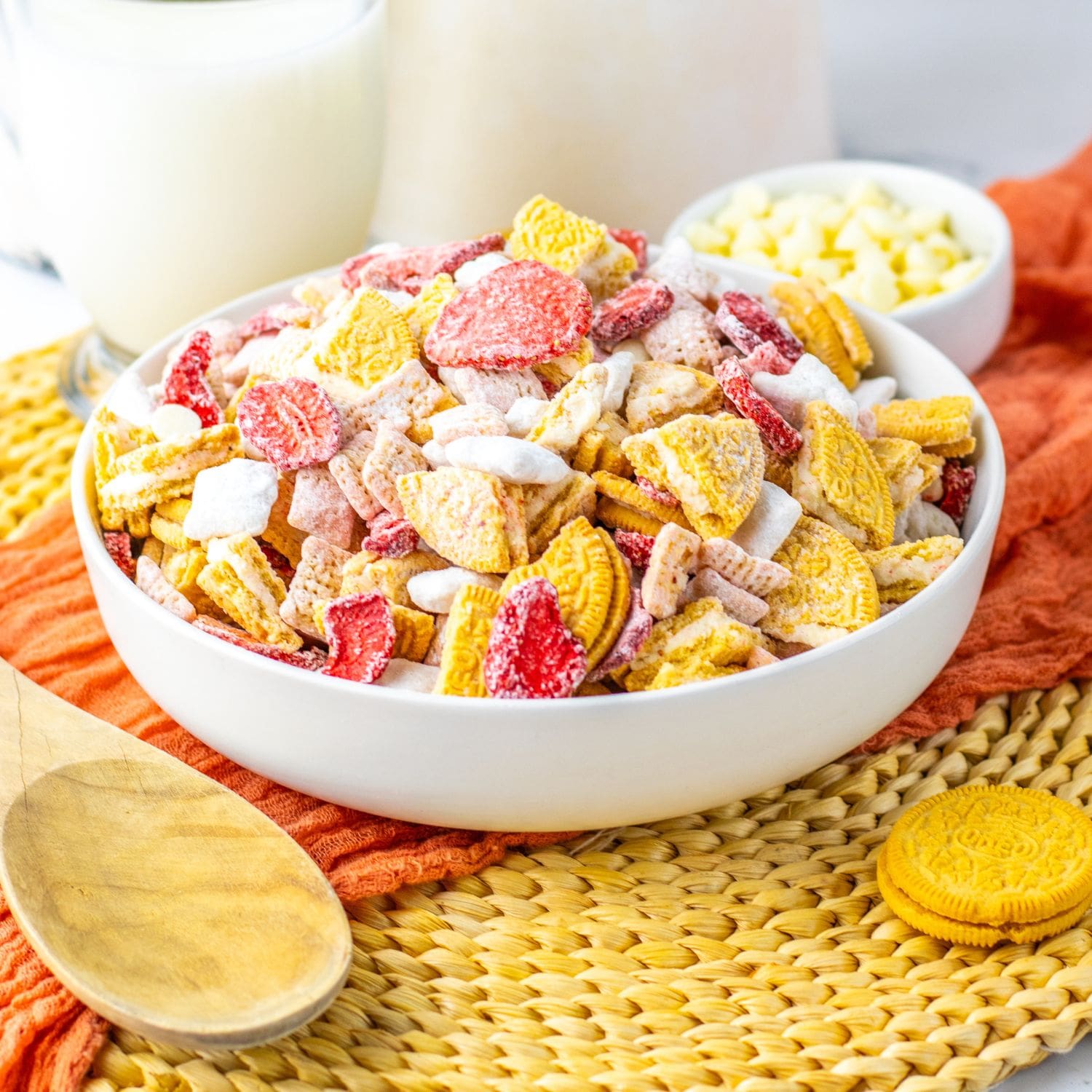 Strawberry Shortcake Puppy Chow (No-Bake Sweet Snack Mix)