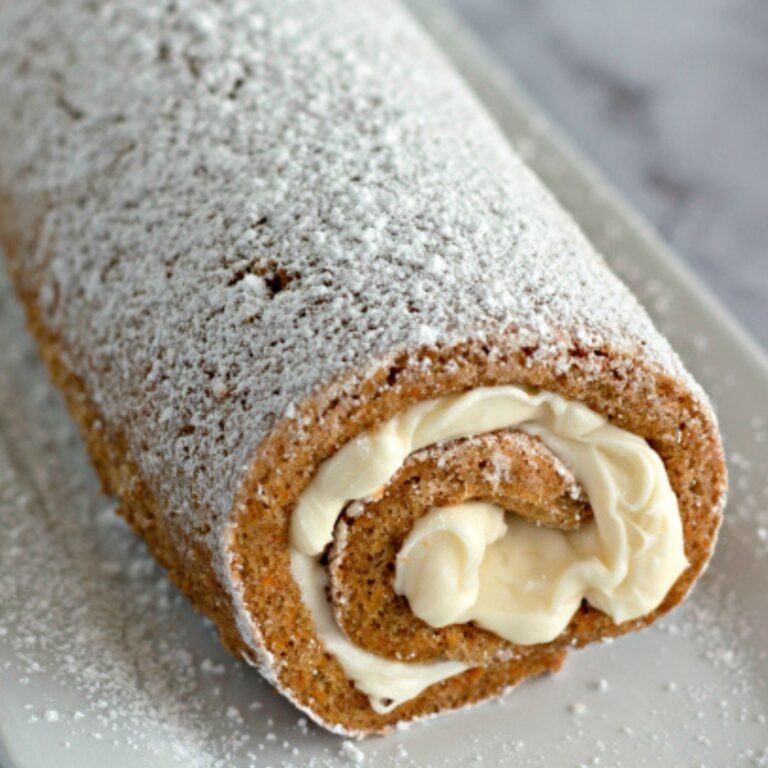 Carrot Cake Roll with Cream Cheese Frosting