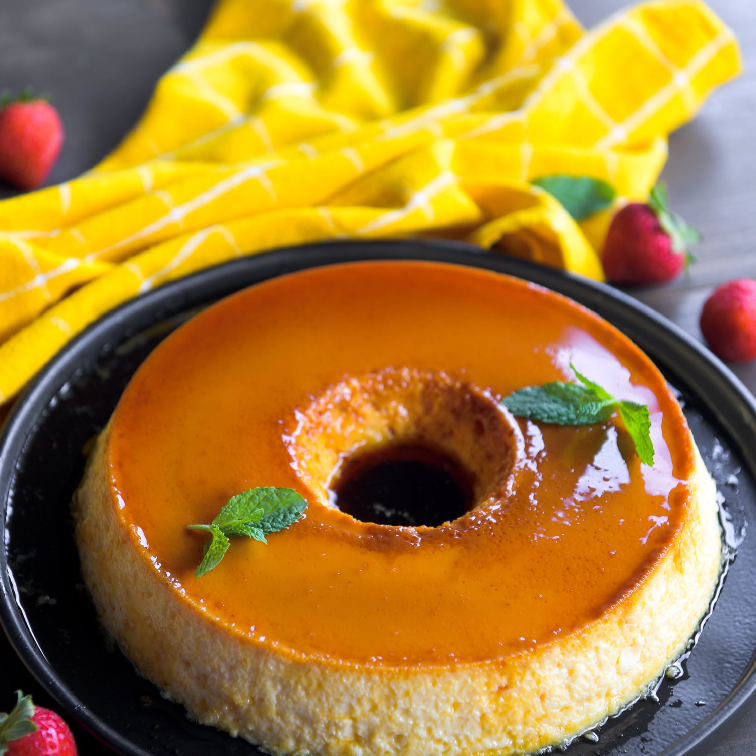 Brazilian condensed milk pudding dessert