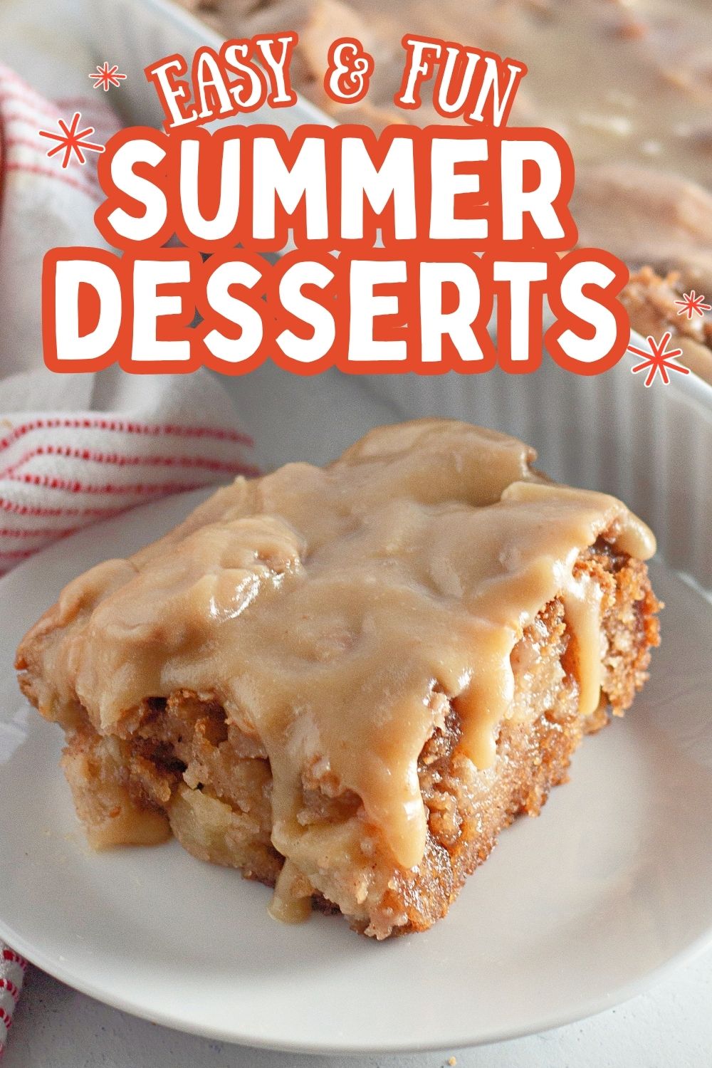  A sliced apple dapple bundt cake on a rustic plate.