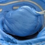 Naturally blue chocolate coating made with white melting wafers and blue spirulina powder