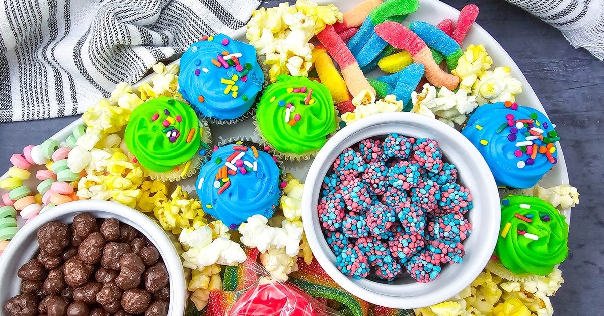 Kids Birthday Charcuterie Board (Easy Candy and Treat Platter)