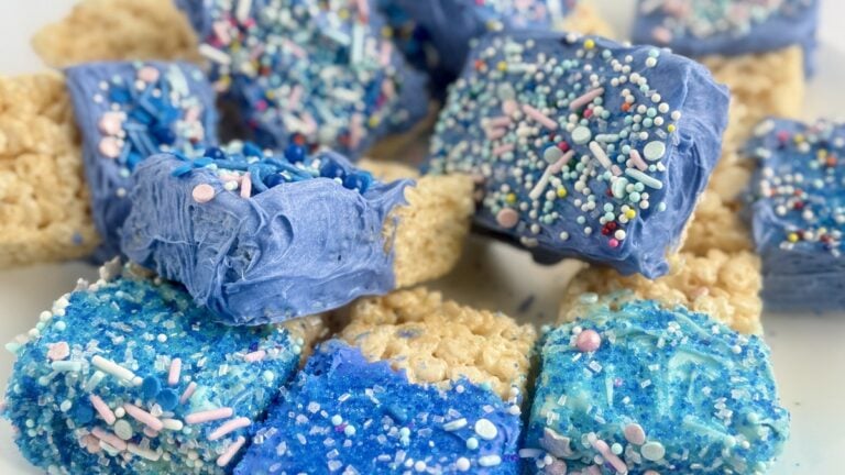 Patriotic Rice Krispie Treats (No Bake 4th of July Dessert)