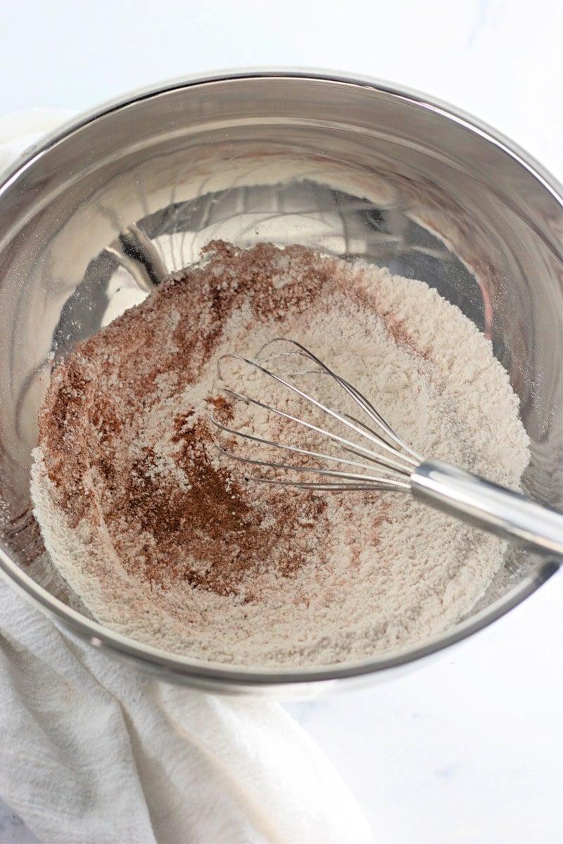 Apple cinnamon muffins mixing batter