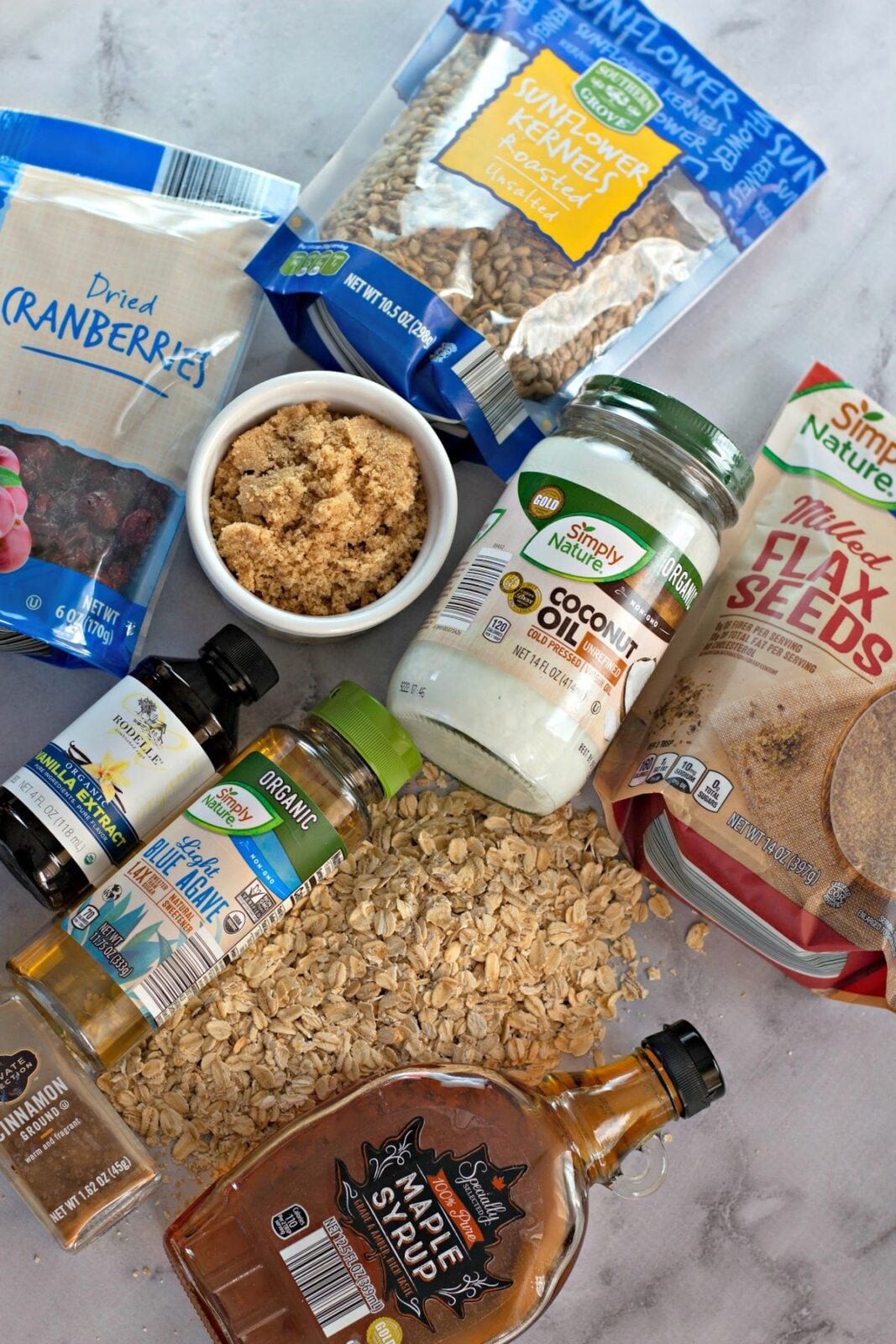 homemade cranberry granola measuring ingredients