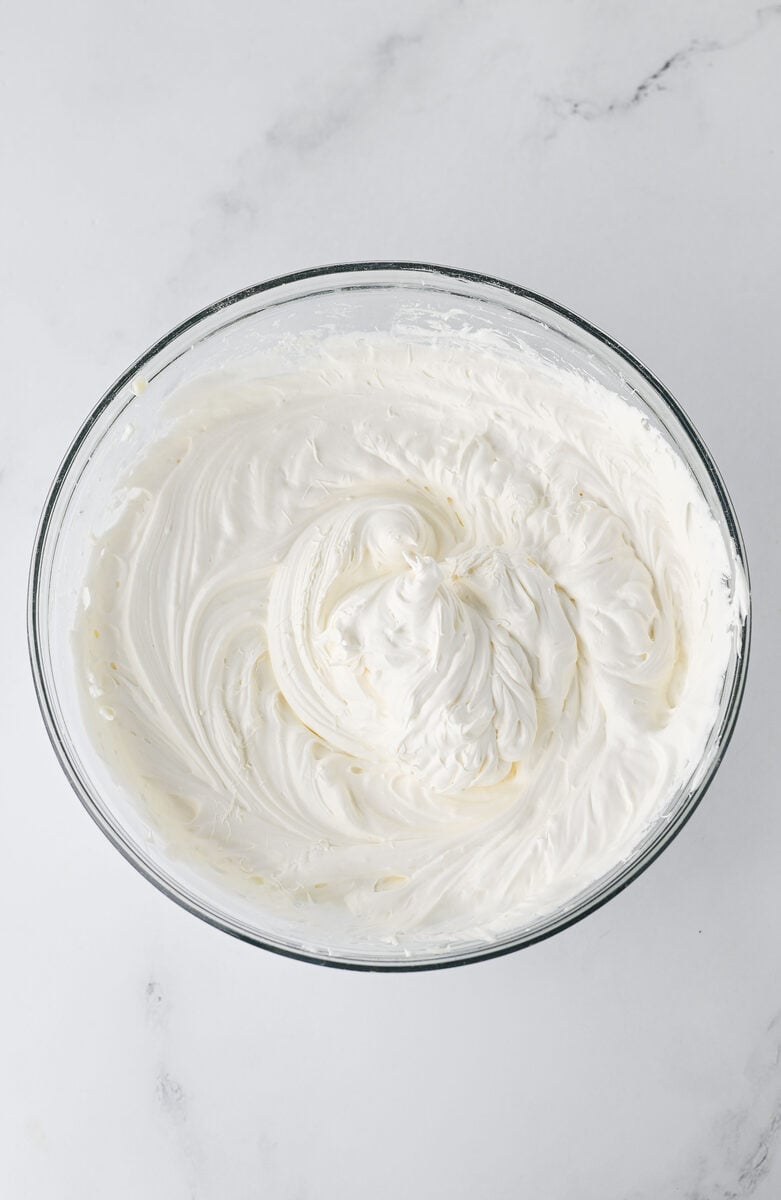 Smooth Oreo dip base after folding in Cool Whip