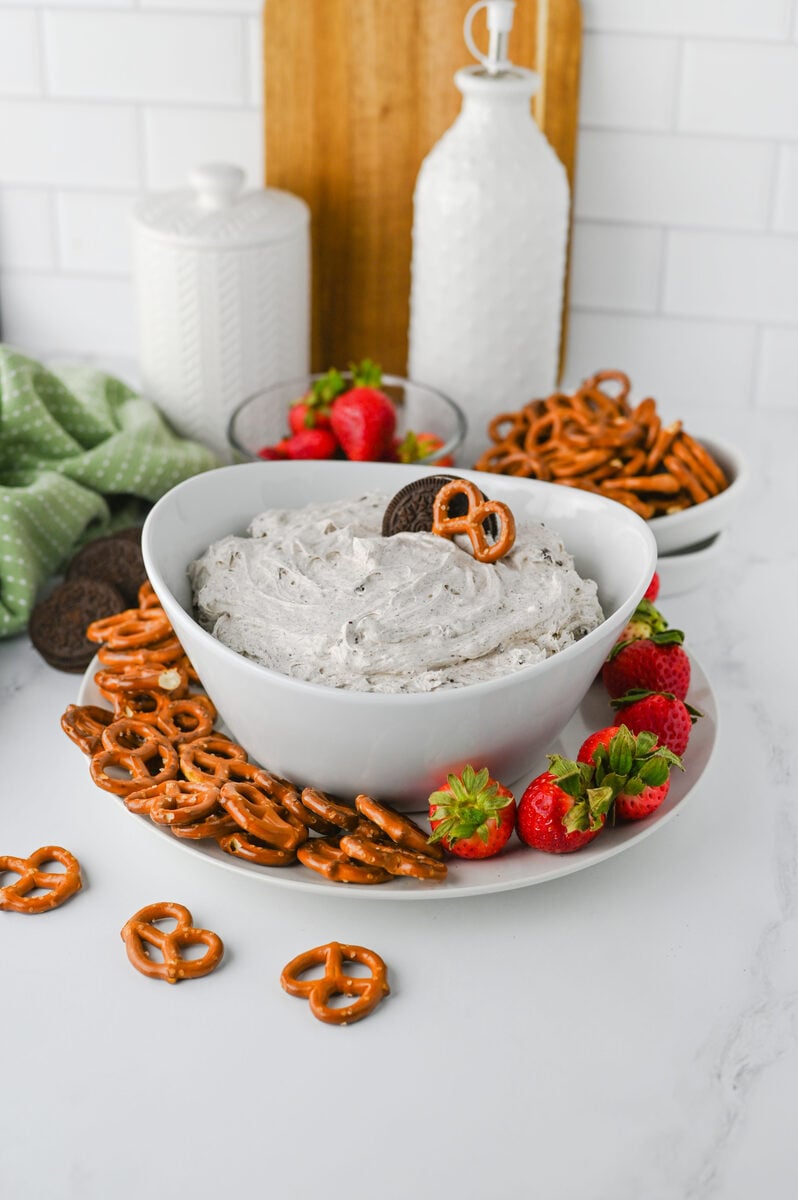 Oreo dip set out for a party with dippers