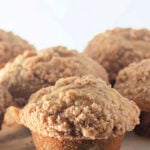 Peach streusel muffins cluster