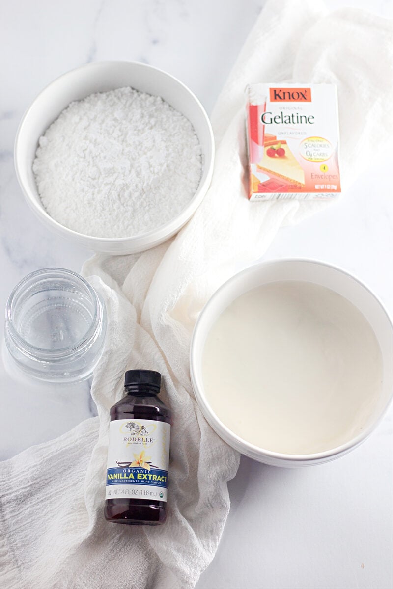 Blooming unflavored gelatin in cold water for stabilized whipped cream