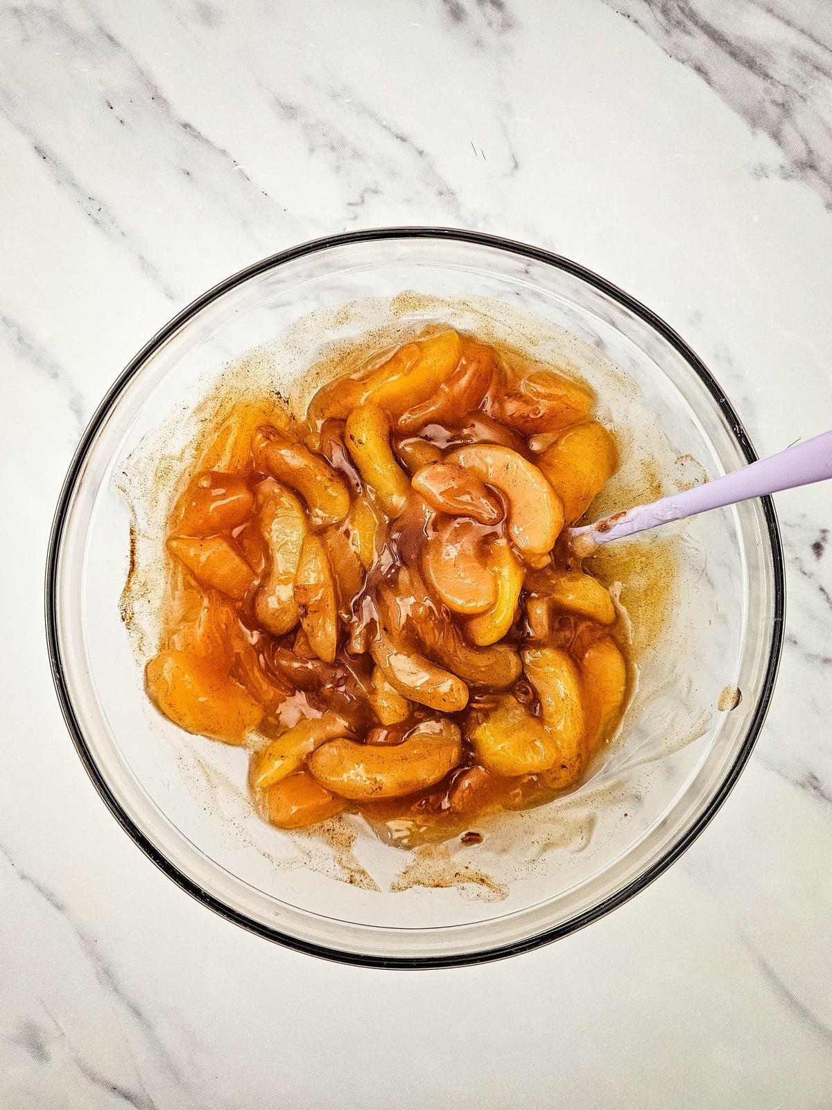 Apple pie filling stirred together with the spices