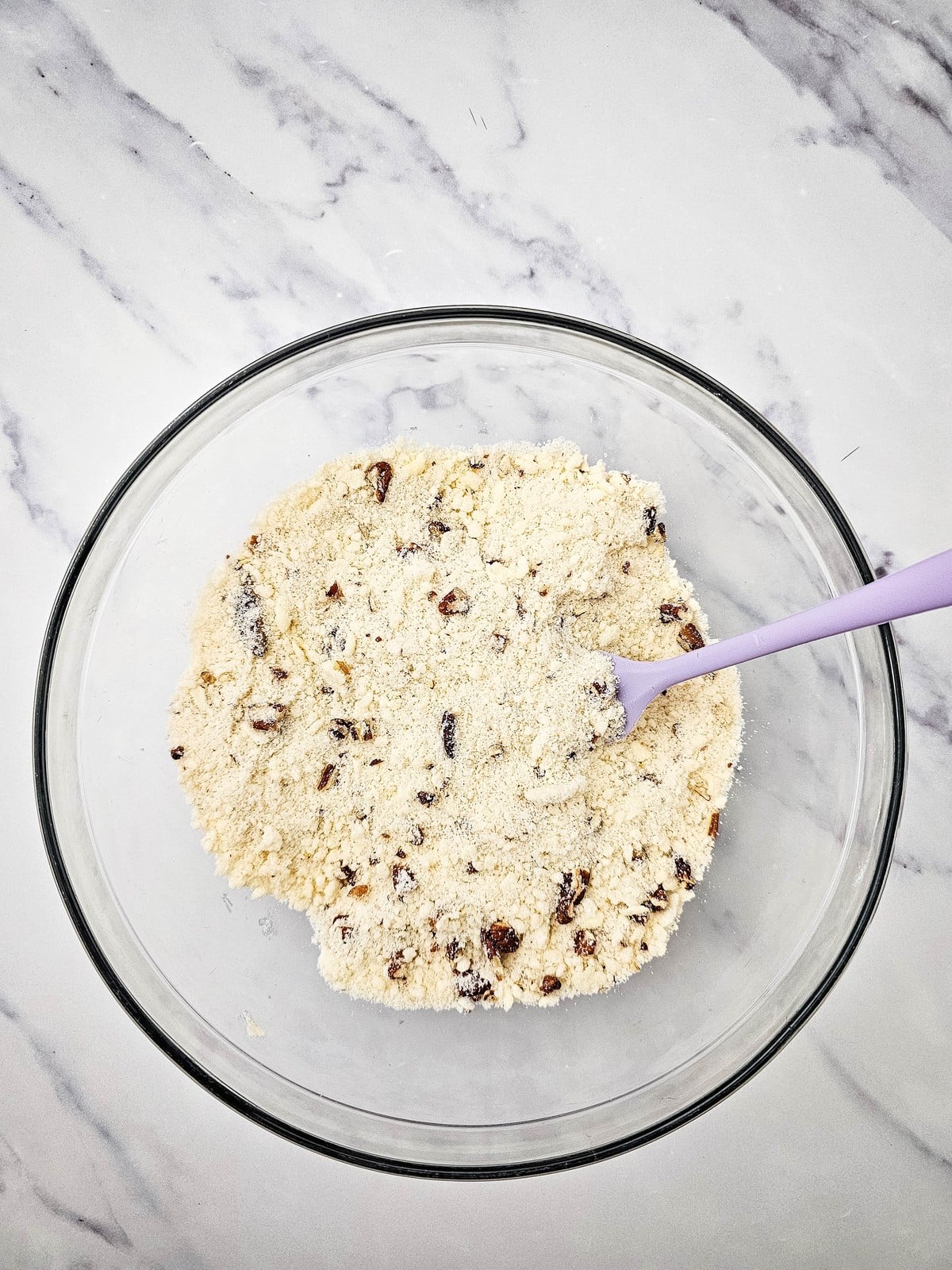 Pecans folded into the crumble topping
