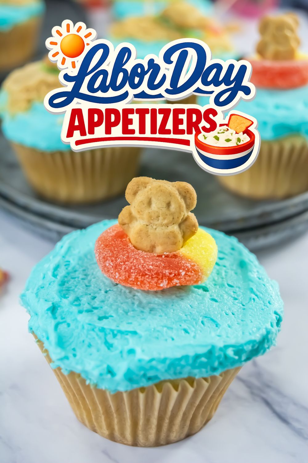 Beary Beach Bum Cupcakes - Labor Day Appetizers