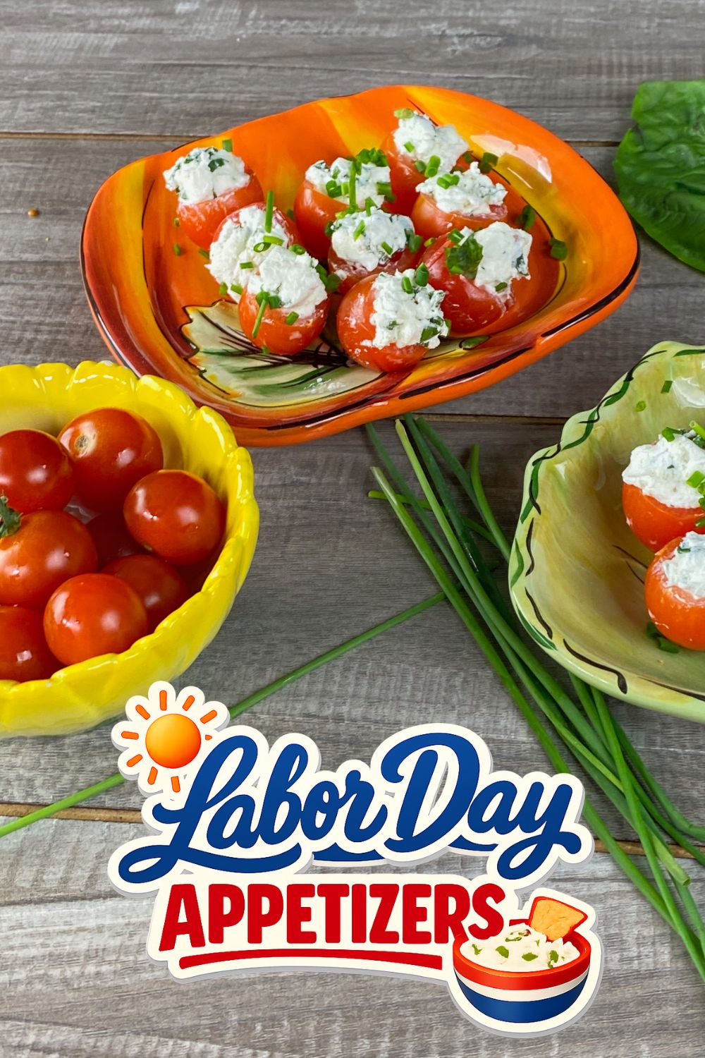 Goat Cheese-Stuffed Cherry Tomatoes - Labor Day Appetizers