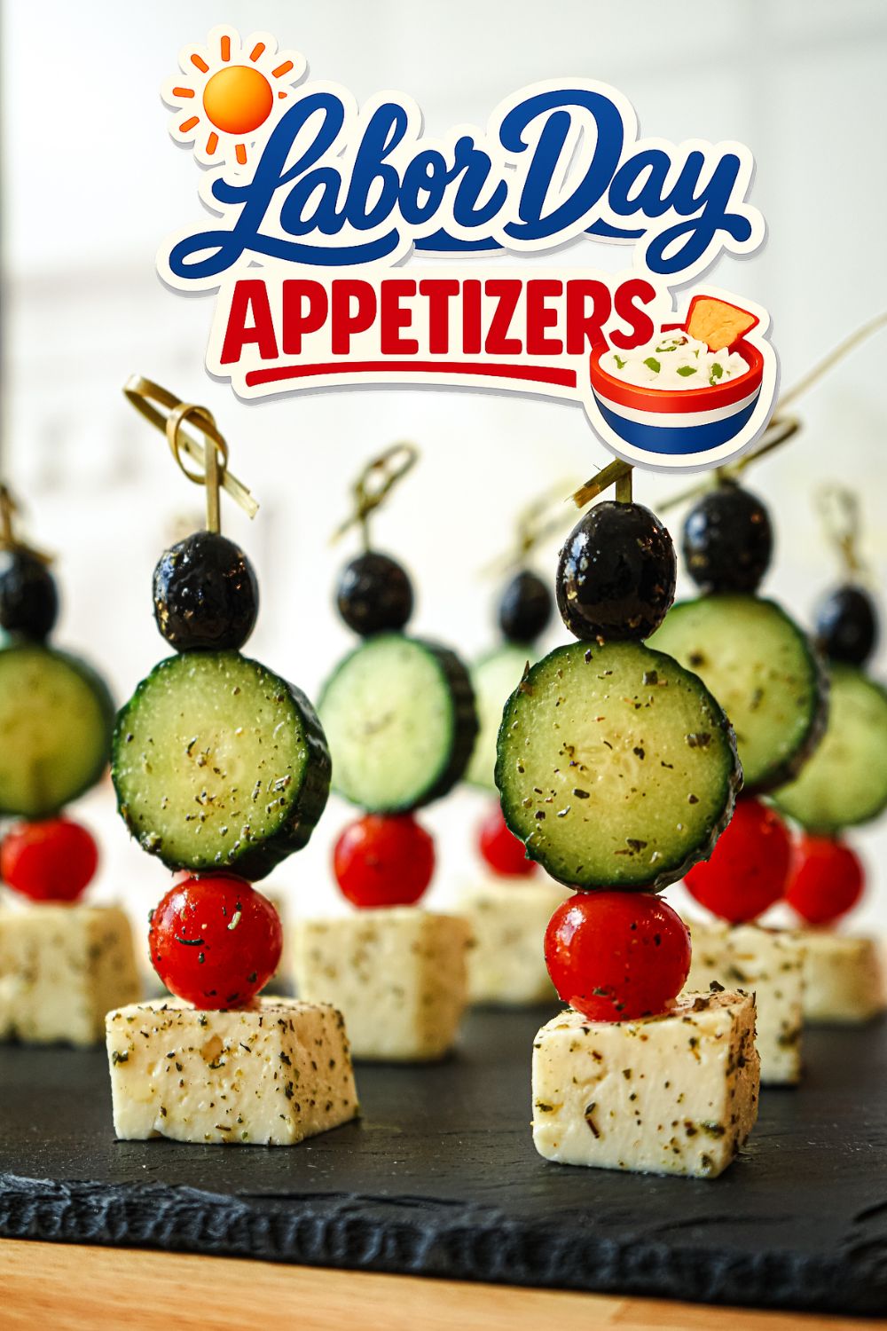 Greek Salad Skewers - Labor Day Appetizers
