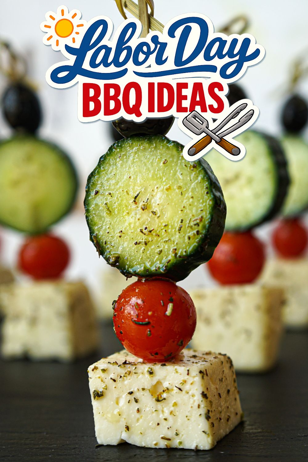 Greek Salad Skewers - Labor Day BBQ Ideas