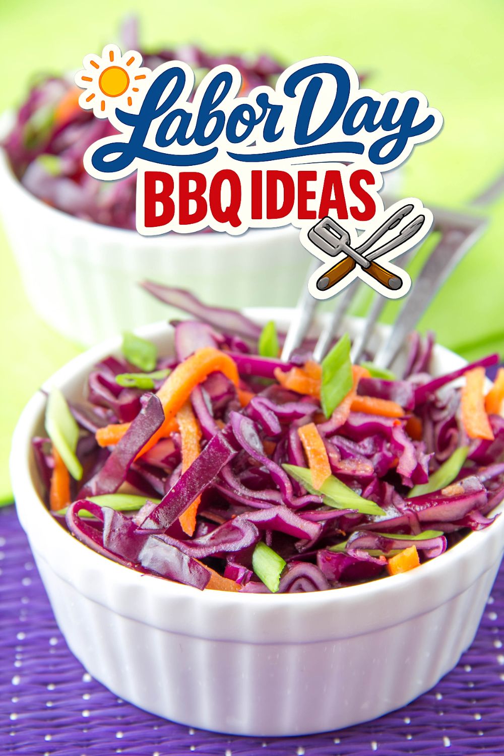 Red Cabbage Slaw - Labor Day BBQ Ideas