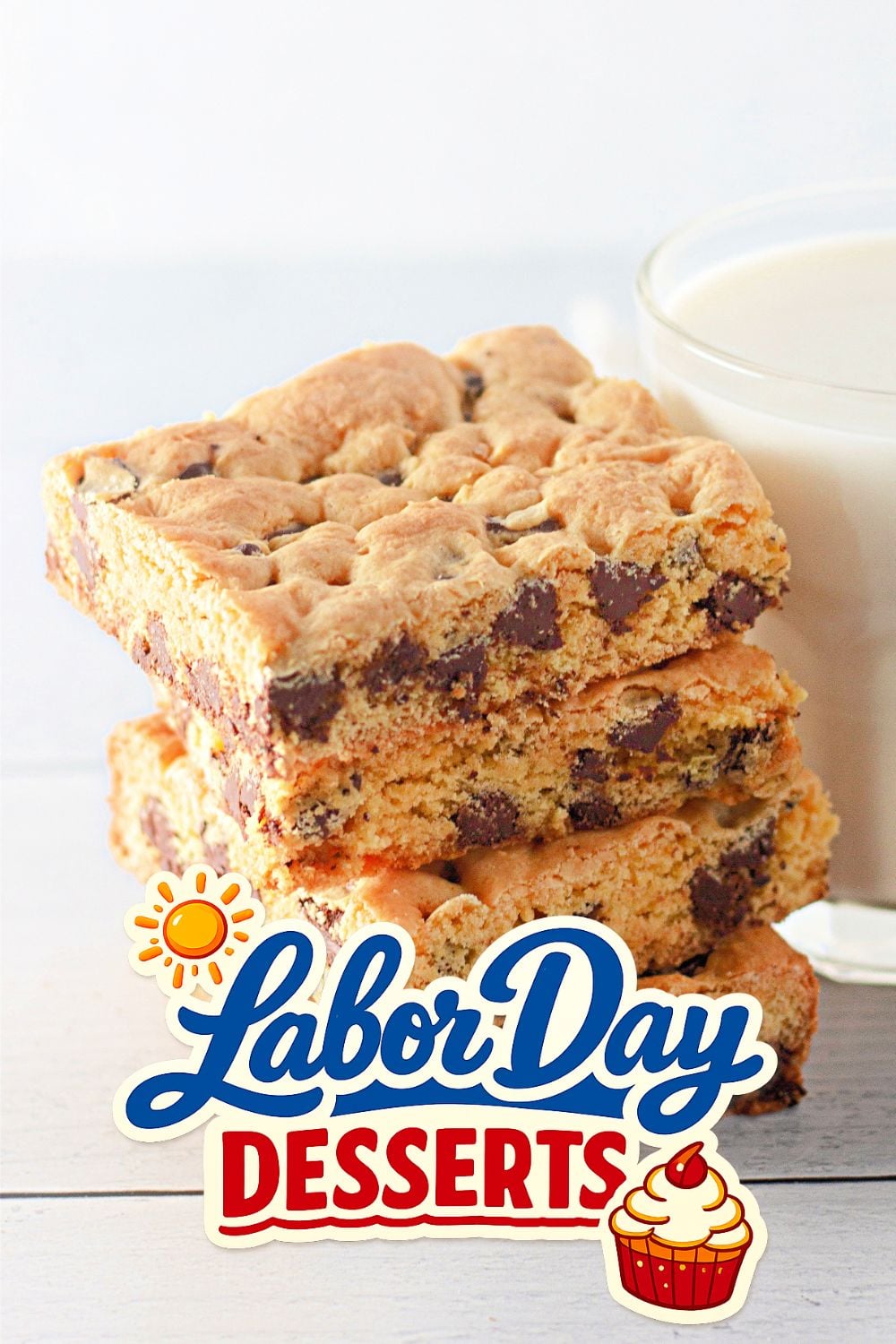 Cake Mix Chocolate Chip Cookie Bars - Labor Day dessert for a crowd