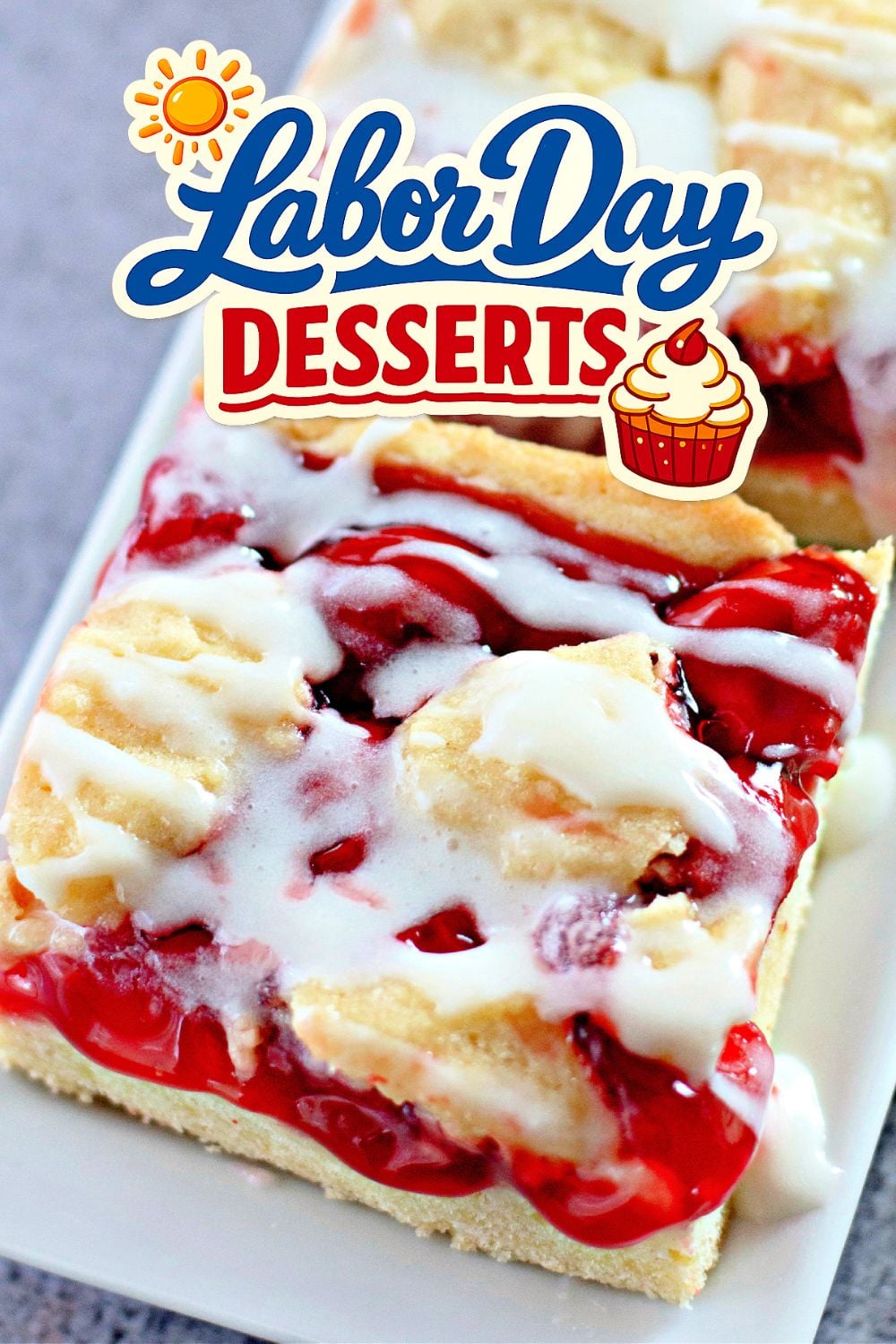 Easy Cherry Pie Bars - Labor Day dessert for a crowd