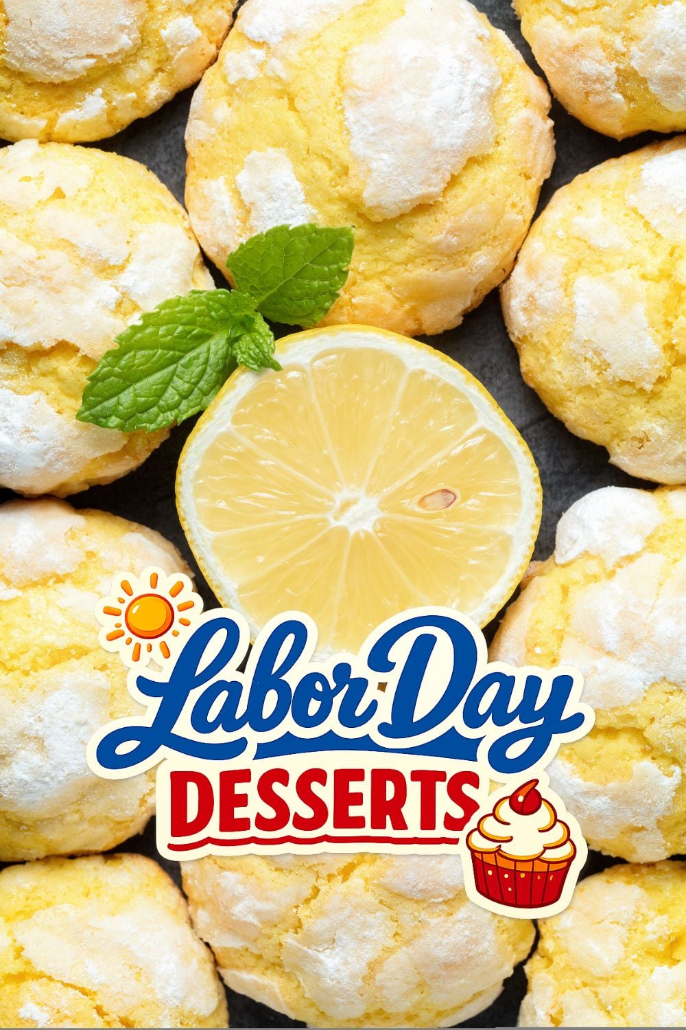 Lemon Cookies Made With Cake Mix - Labor Day dessert for a crowd