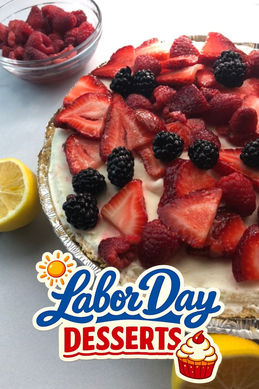 Lemon Sherbet No-Bake Pie - Labor Day dessert for a crowd