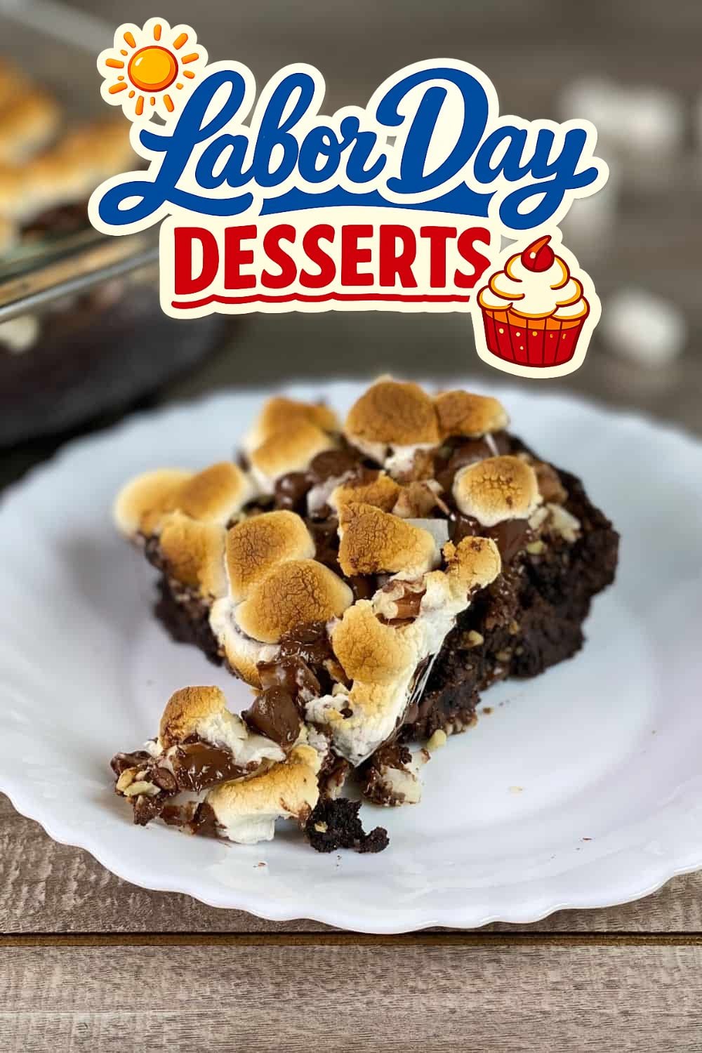 Rocky Road Brownies - Labor Day dessert for a crowd