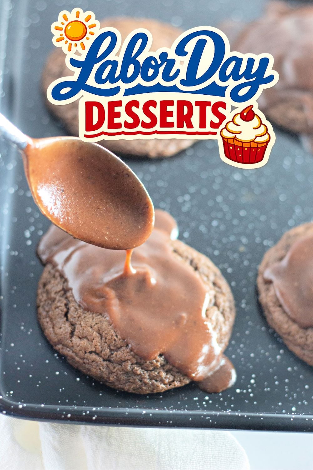 Texas Sheet Cake Cookies - Labor Day dessert for a crowd