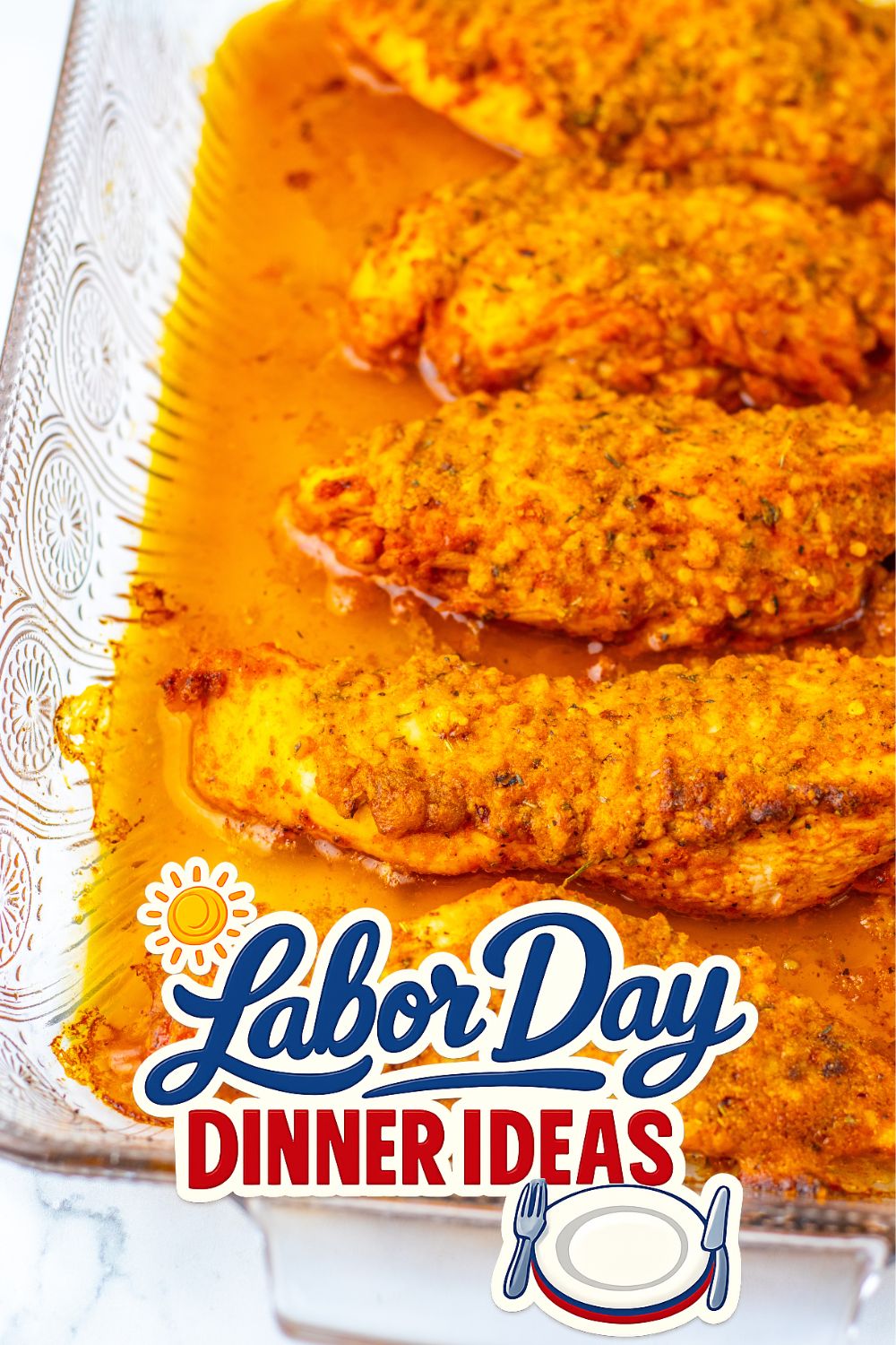 Garlic Parmesan Chicken Bake - Labor Day Dinner Ideas
