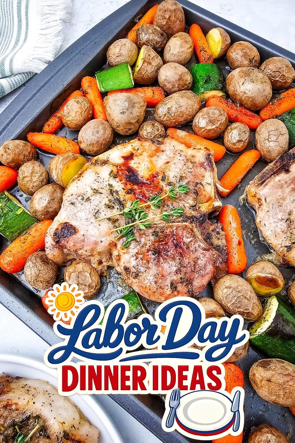 Sheet Pan Honey Glazed Pork Chops - Labor Day Dinner Ideas