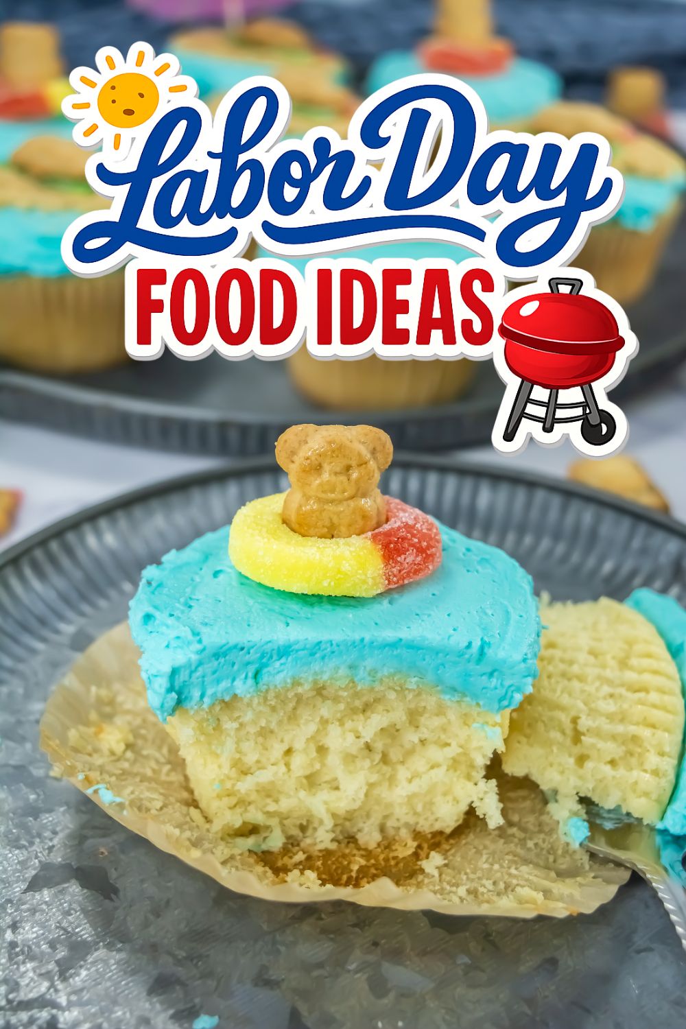 Beachy Cupcakes - Labor Day Food Ideas