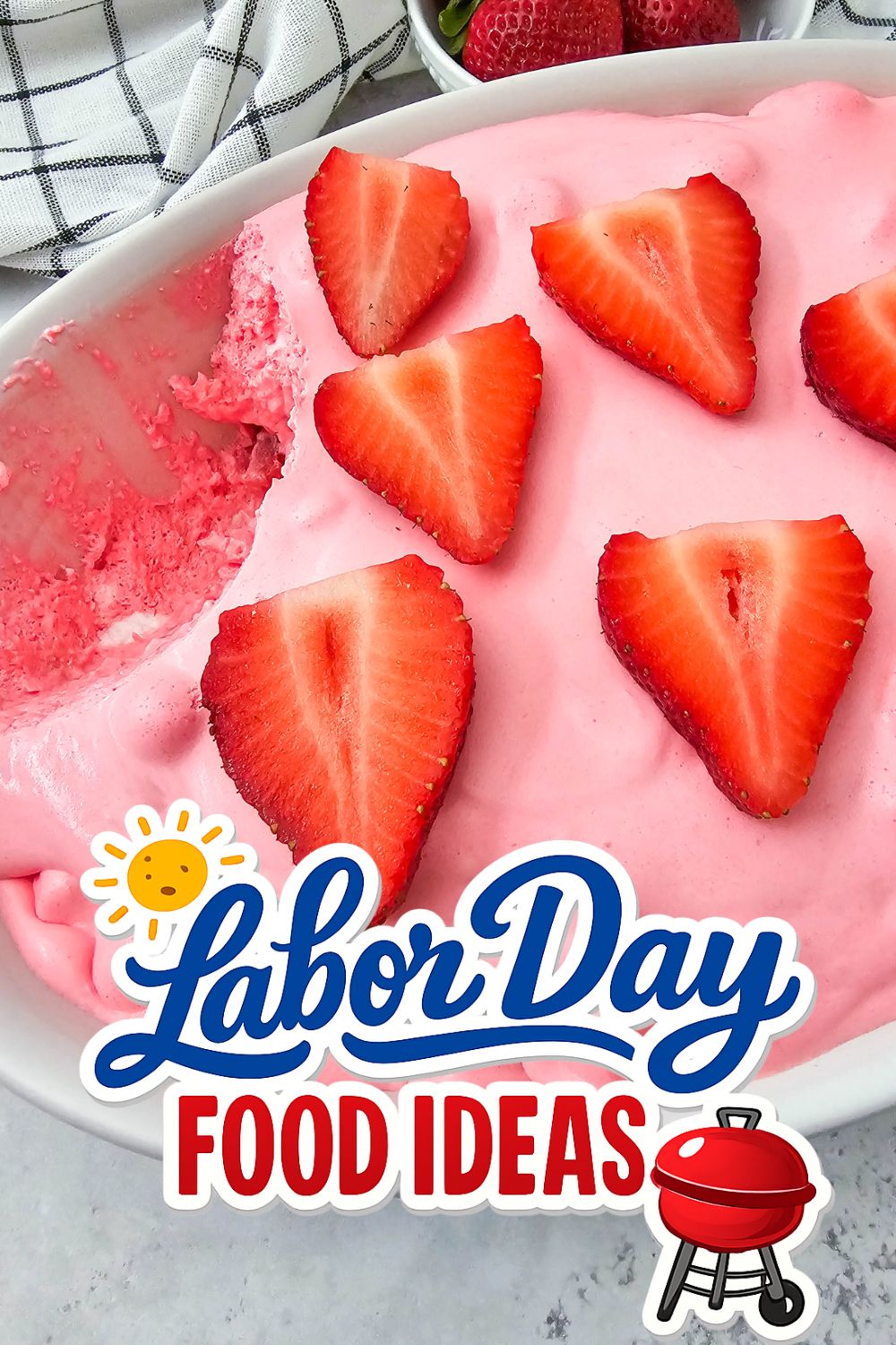 Pink Strawberry Fluff - Labor Day Food Ideas
