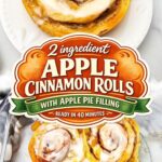 2 ingredient apple cinnamon rolls made with canned dough and apple pie filling