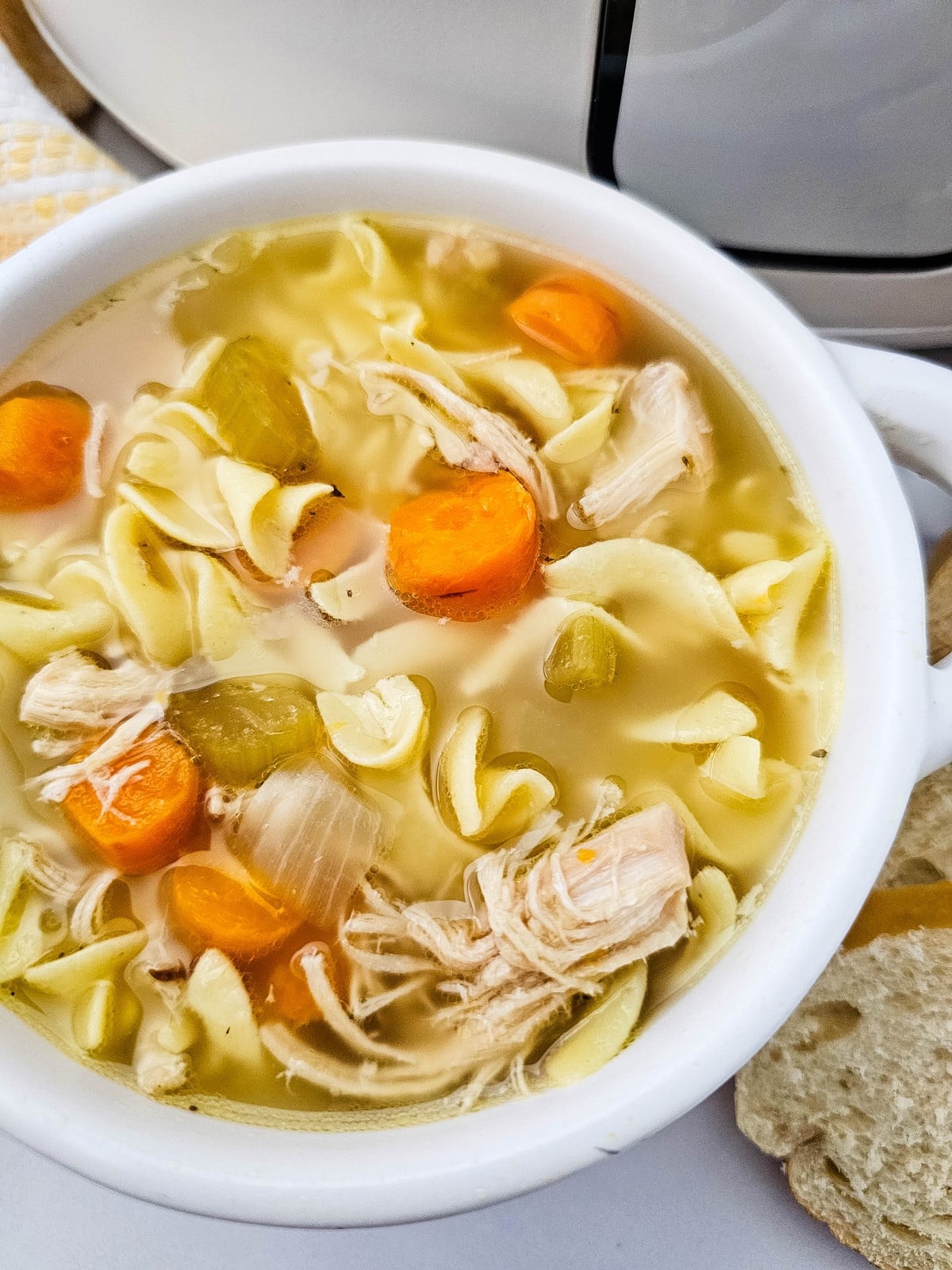 a bowl of Crockpot Chicken Noodle Soup