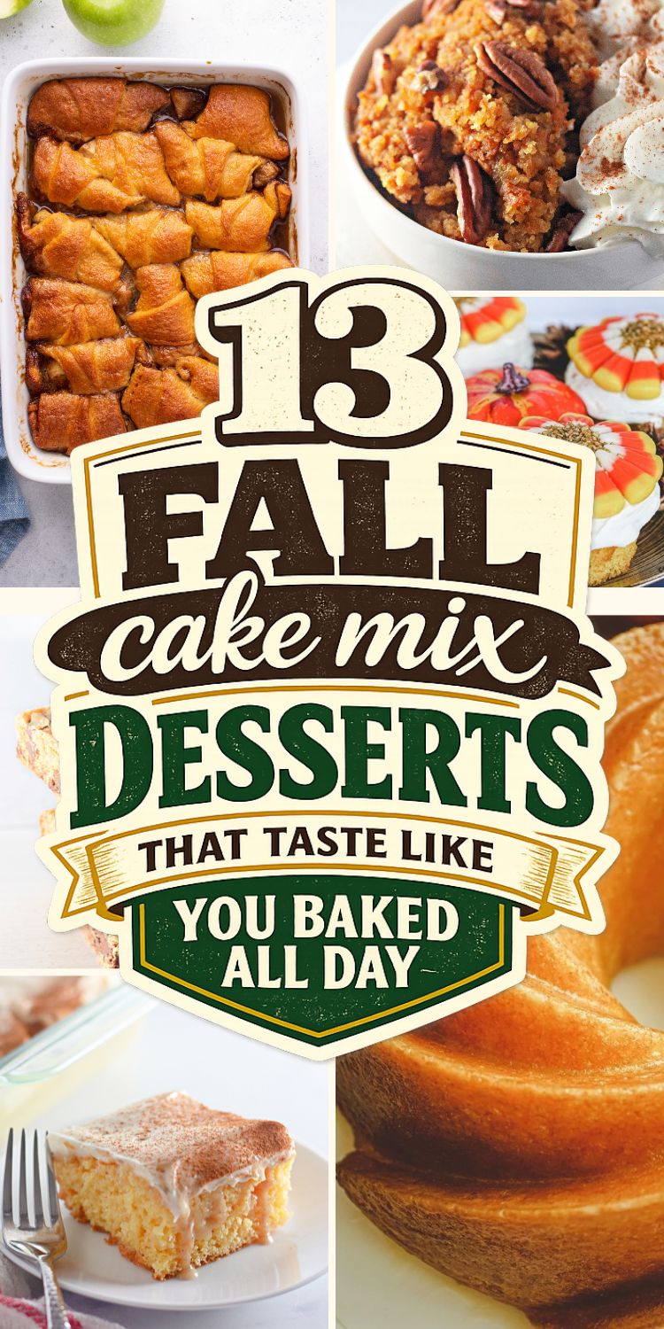 13 fall desserts made with yellow cake mix, including apple cobbler, pumpkin dump cake and bundt cake