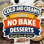 Collage of cold and creamy no bake desserts