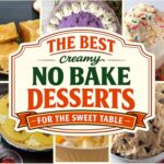 Collage of creamy no bake desserts for a dessert table