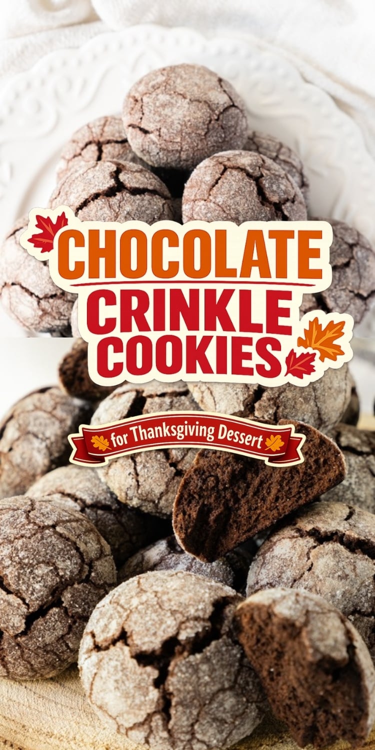 Chocolate Crinkle Cookies for Thanksgiving Dessert, Spiced and Homemade