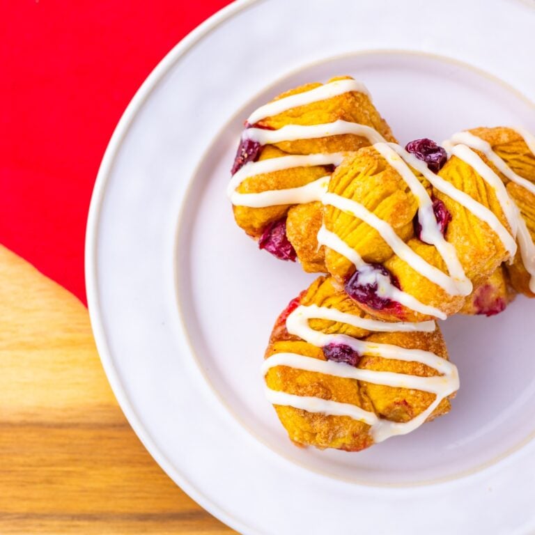 Cranberry Orange Monkey Bread Bites close up