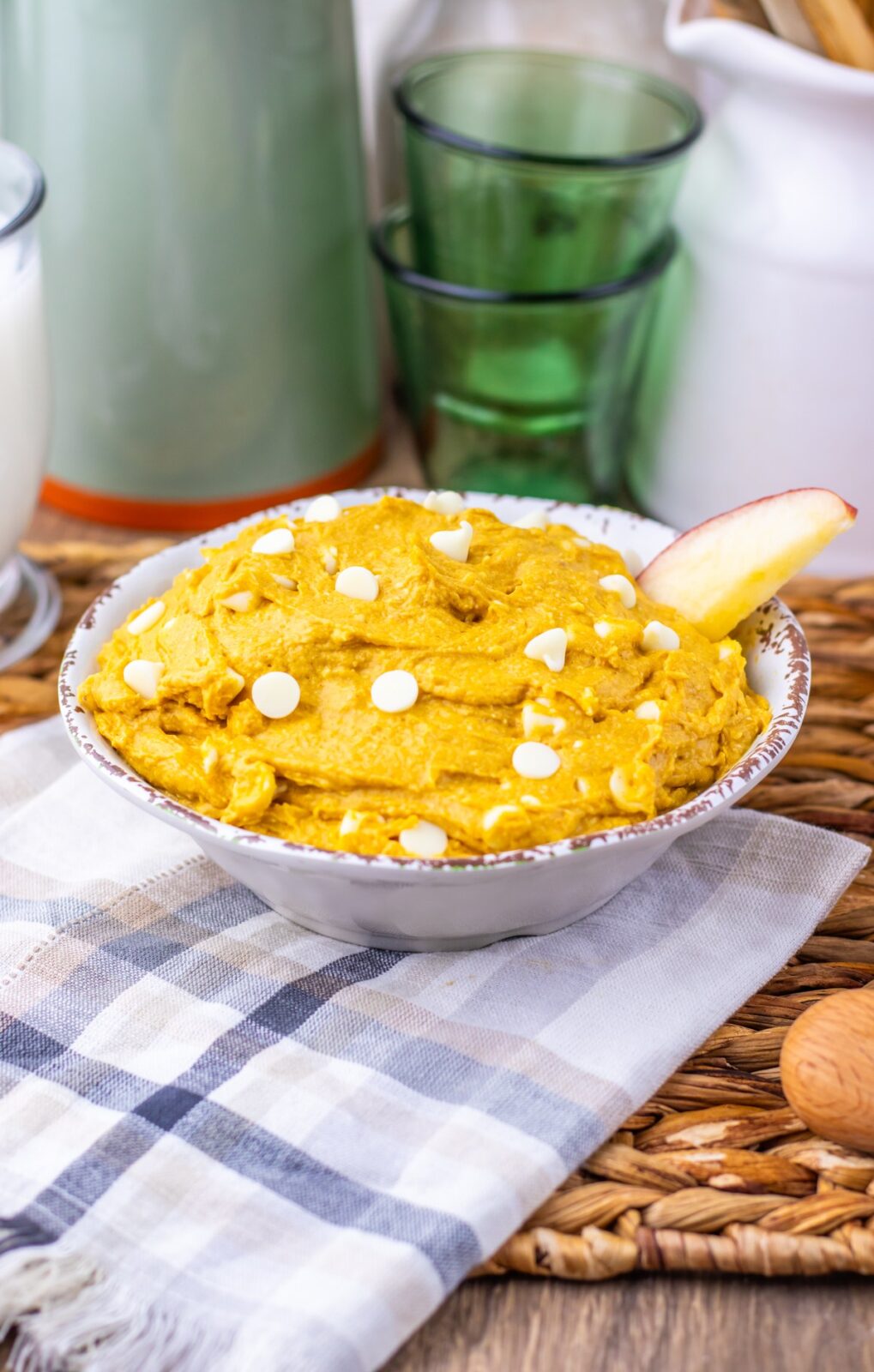 Pumpkin Spice Cookie Dough Dip served on a plate