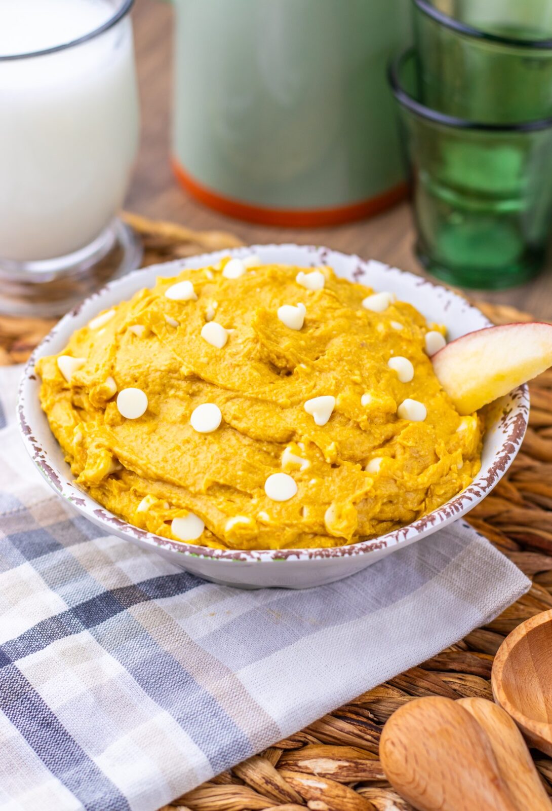 Finished Pumpkin Spice Cookie Dough Dip ready to serve